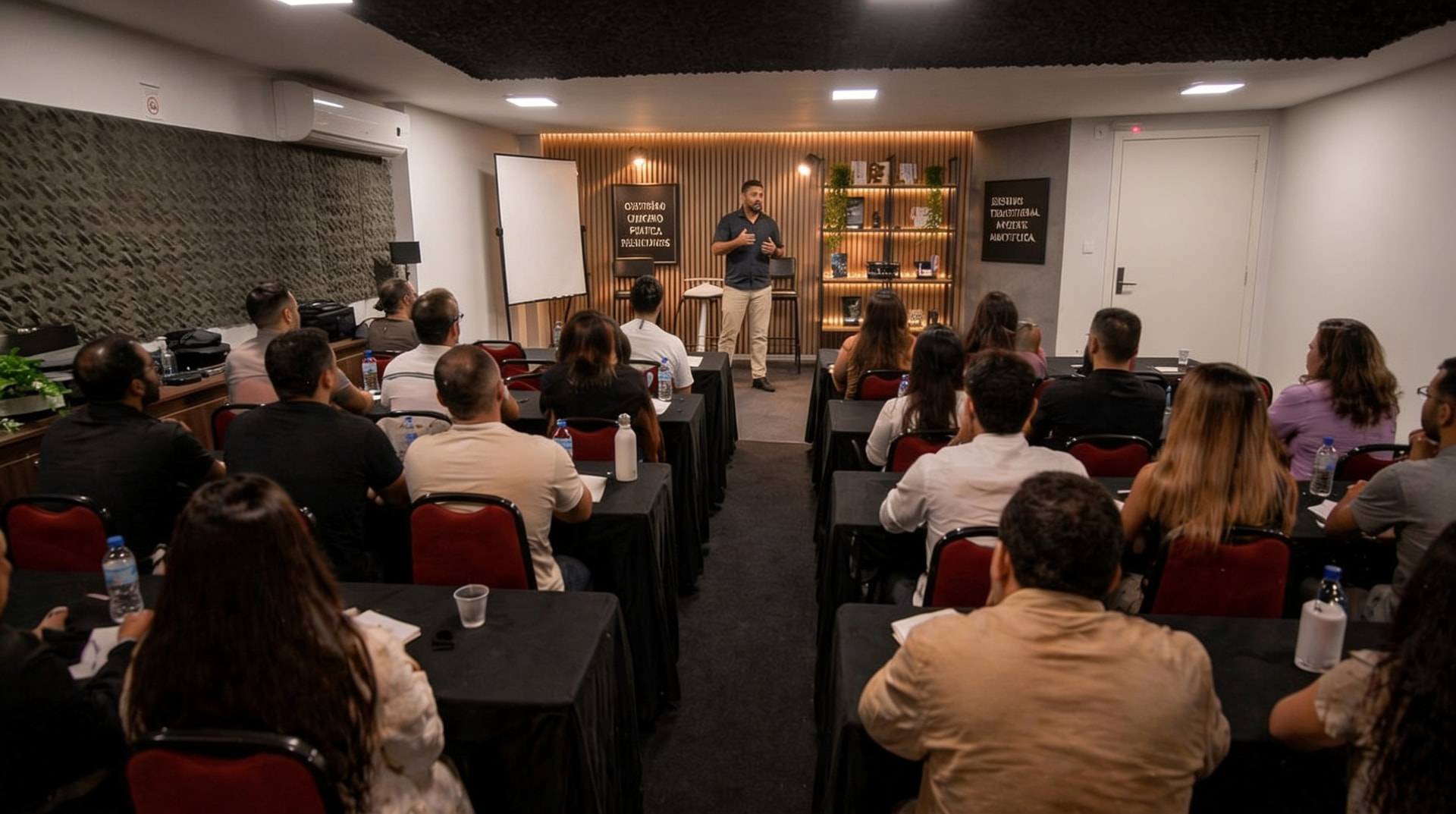 Auditório do ilhaBRASIL em evento com palestrante e público executivo