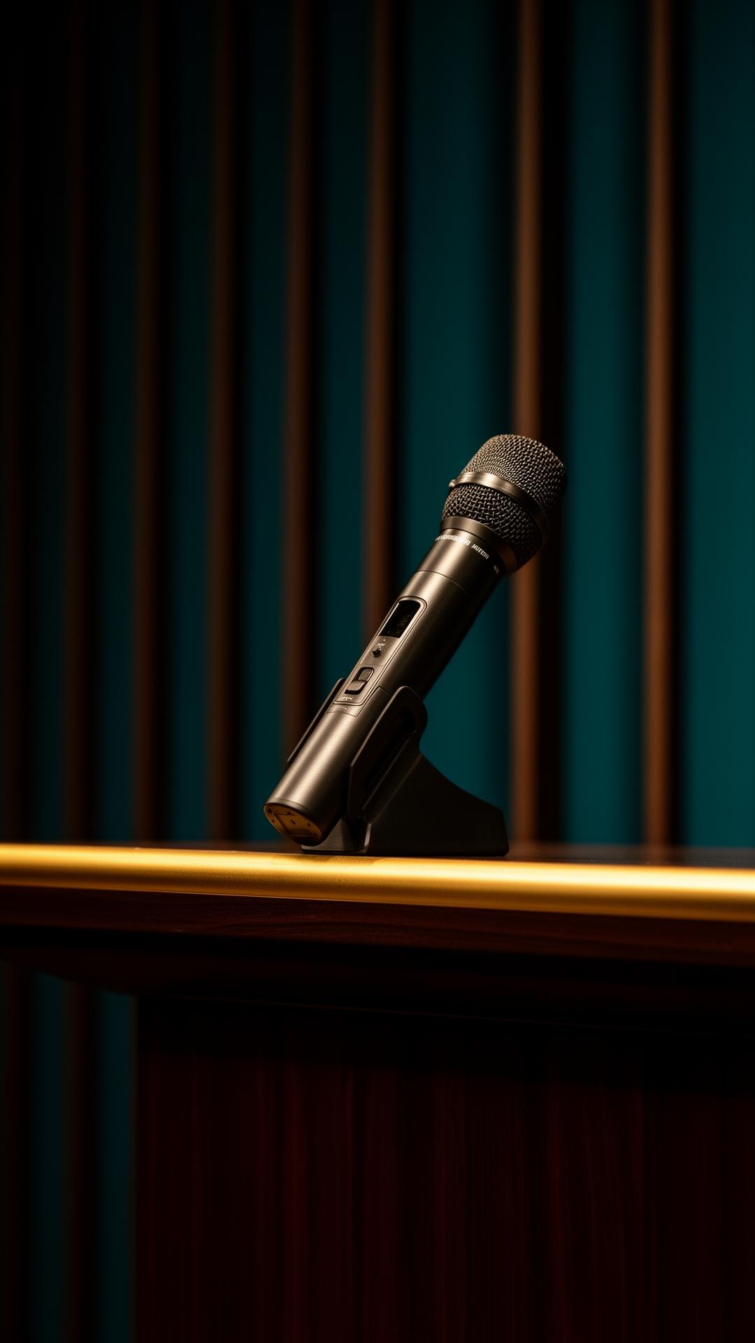 Microfone profissional no palco