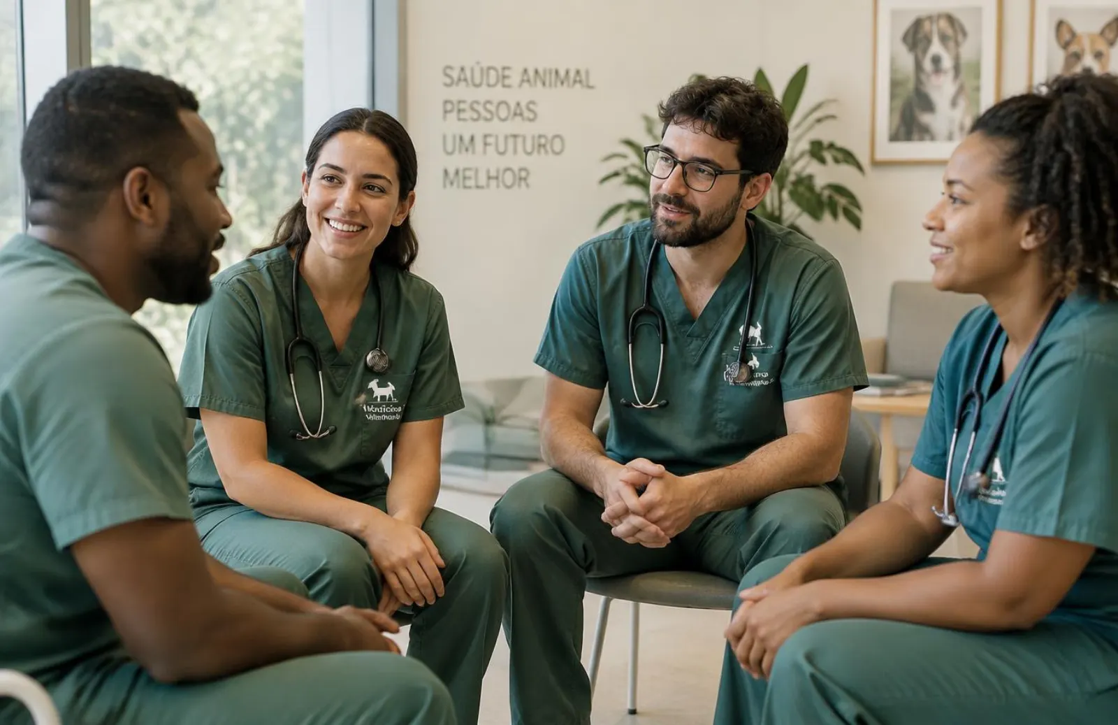 Profissionais em roda de conversa